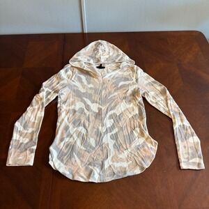 Women's Camo Hoodie Long‎ Sleeve Beige Gray Small Collection by Bobeau